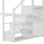 Grand lit mezzanine avec bureau, escalier, garde-robe et lumière RVB