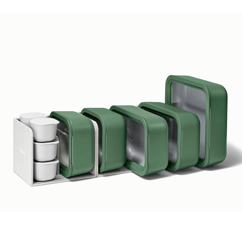 Caraway 14Pc Glass Food Storage Set, Sage