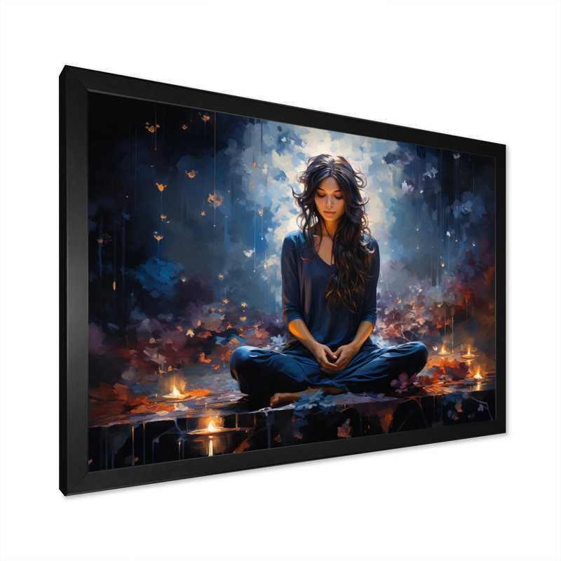 Yoga et le cosmos I, Noir, H 16 po x l 32 po x P 1 po