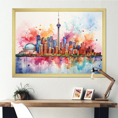 Cn Tower Toronto Cityscape Sunset - City Toronto, art mural