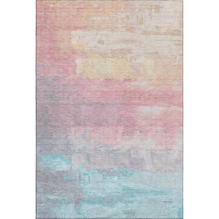 Premium Machine Washable Sykora AMF1473 Abstract Rug