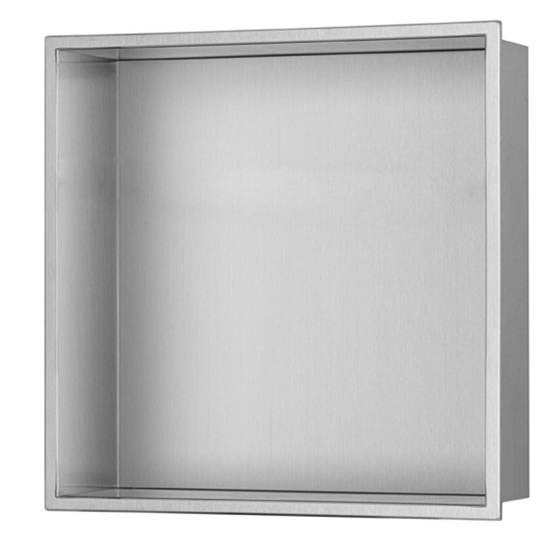 Niche de douche encastrée en acier inoxydable 12 po x 12 po, Acier brossé
