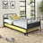 Metal Daybed Platform Bed Frame with Trundle Built-in Casters