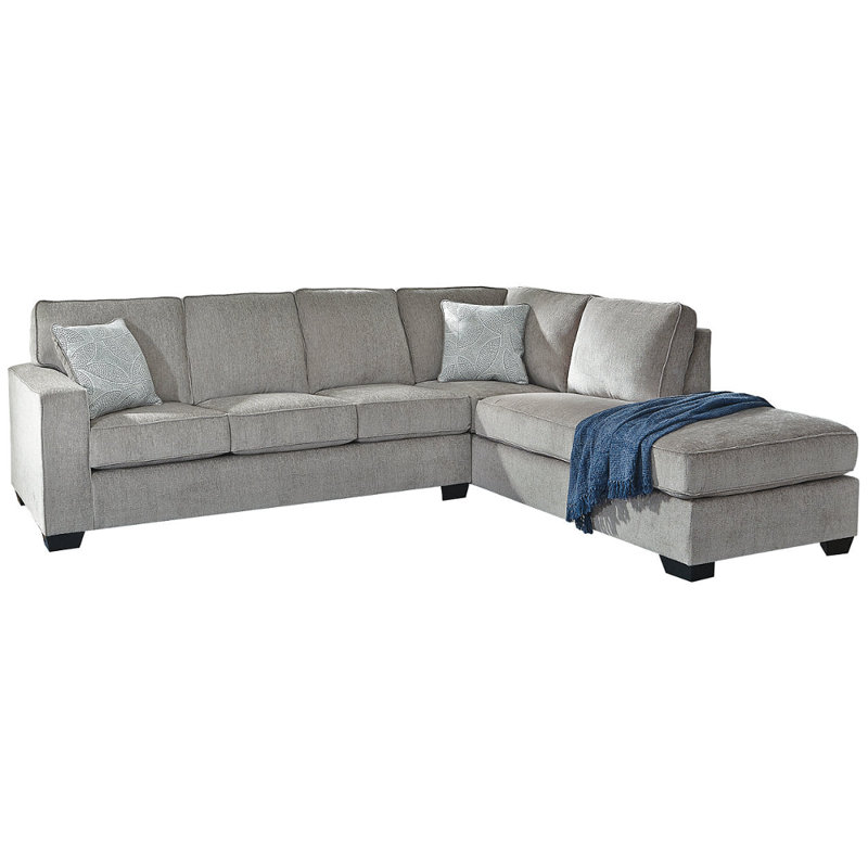 Canapé modulaire 2 pièces Alfretta, Polyester gris