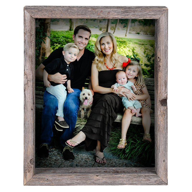 Laraine Weathered Gray Wood Matte Shadow Box Picture Frame, 8" x 10"