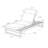 Lounge Chaise Set With Headrest, Space Available On One Side, Acacia Wood With Water-Resistant Lounge Cushions (3-Fold & 4 Inch)