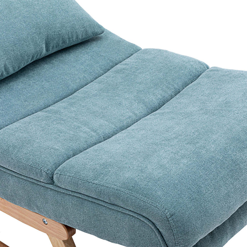 Chaise berçante Emberto, Tissu en microfibre bleu clair