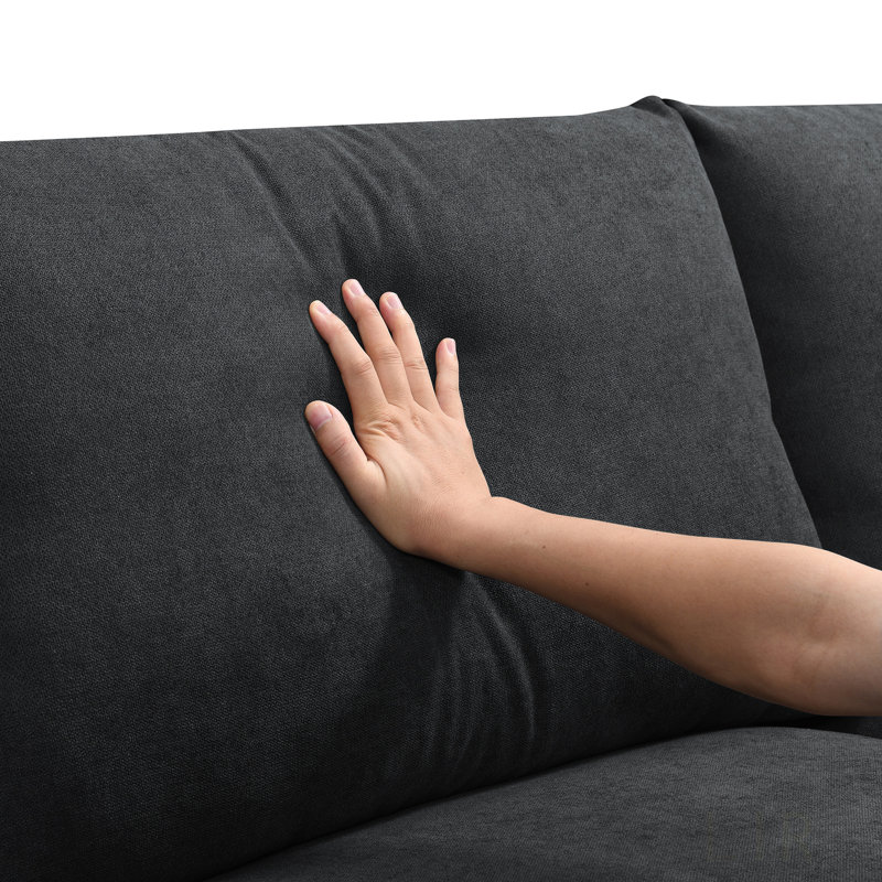 100.4*64.6" Modern Sectional Sofa,L-Shaped Couch Set With 2 Free Pillows,4-Seat Polyester Fabric Couch Set With Convertible Ottoman For Living Room, Apartment, Office,4 Colors