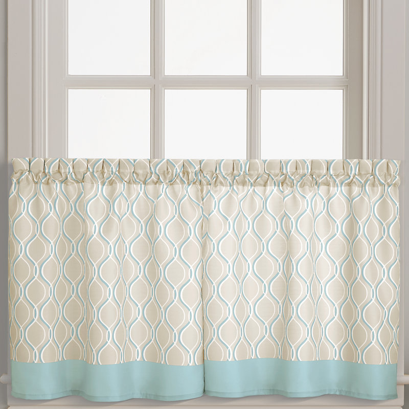 Rideau de café 29 po Nikalas, Turquoise, L 29 po x L 36 po