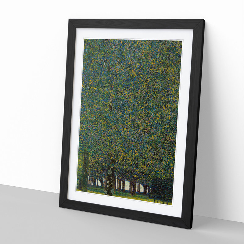 The Park by Gustav Klimt - Picture Frame Painting, 36cm H x 27cm W x 2cm D, Black Framed