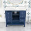 Meuble-lavabo simple 36 po avec plateau en céramique, tiroirs de rangement et tablettes ouvertes Misbaah