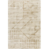 Rectangle Onetta Geometric Hand Loomed Viscose Area Rug in Brown