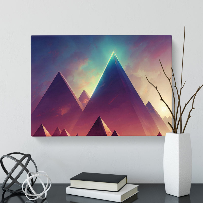 Futuristic Pyramids Vol.3 Abstract - Wrapped Canvas, 50cm H x 76cm W x 3cm D