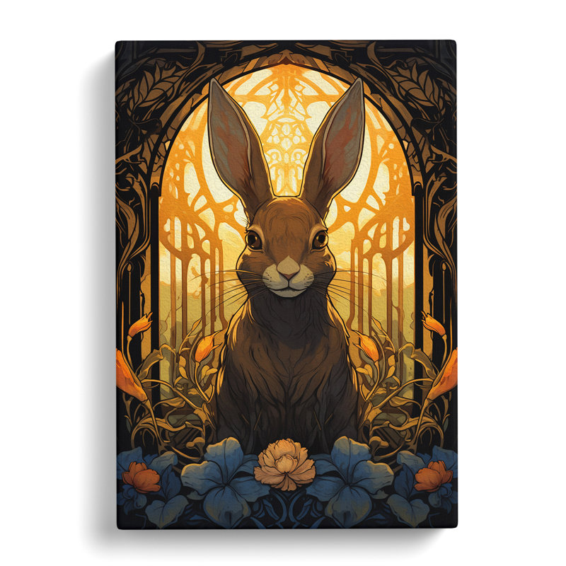 Rabbit Nouveau - No Frame Print, 60cm H x 40cm W x 3cm D