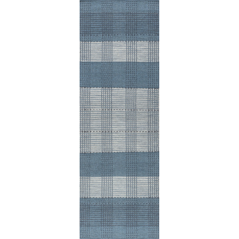 Tapis en laine à carreaux Oregon, Tapis de couloir 2 pi 6 po x 8 pi