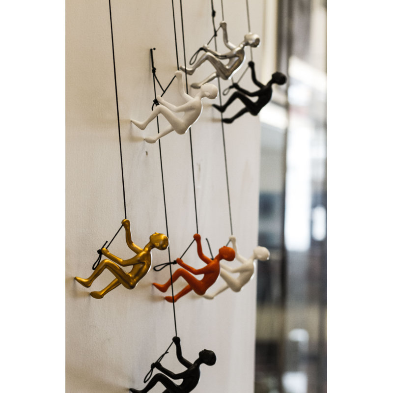 Billie-Jean Climbing Man Wall Art, Silver