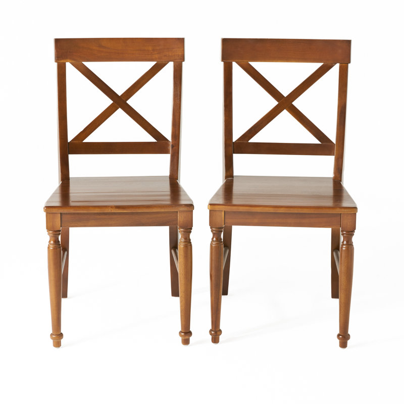 Ensemble de chaises de salle à manger en bois d'acacia, 2 pièces, chêne foncé, Chêne foncé