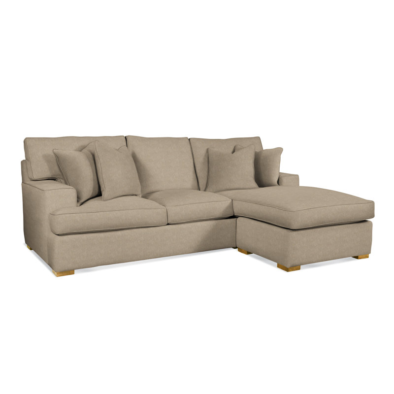 Sadie 97" Wide Reversible Sofa & Chaise with Ottoman, Oatmeal Crypton Performance; 0822-74, Frost White