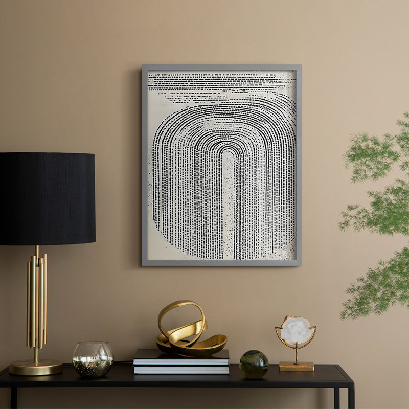 Impression abstraite encadrée CXCVI - prête à être suspendue - fabriquée aux États-Unis, Gris, H 10 po x l 8 po