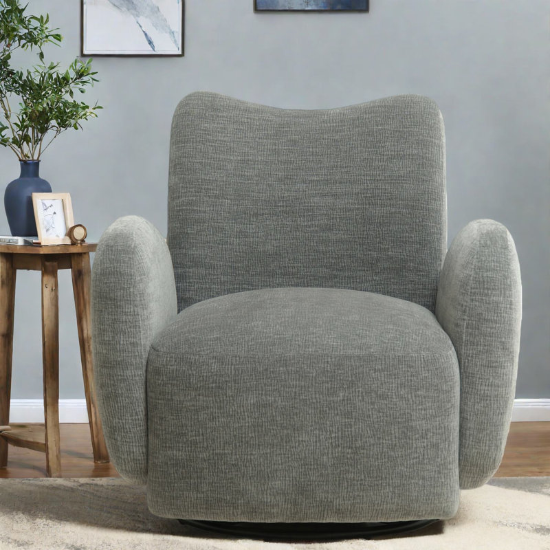 Chaises d'appoint pivotantes Modern 360, tissu gris foncé, salon compact à domicile
