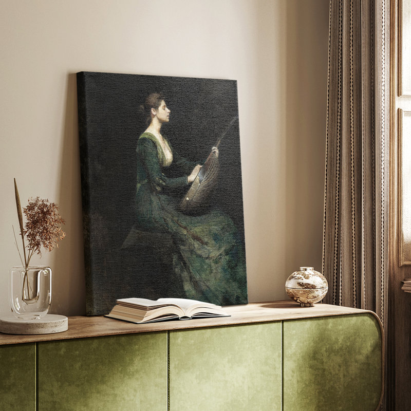 Portrait rétro - reproduction sur toile tendue, H 13 po x l 9 po