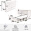 Grand lit avec rangement, matelas en mousse pliable et borne de charge, lit convertible gris, fonction de rangement, quai-1728977059