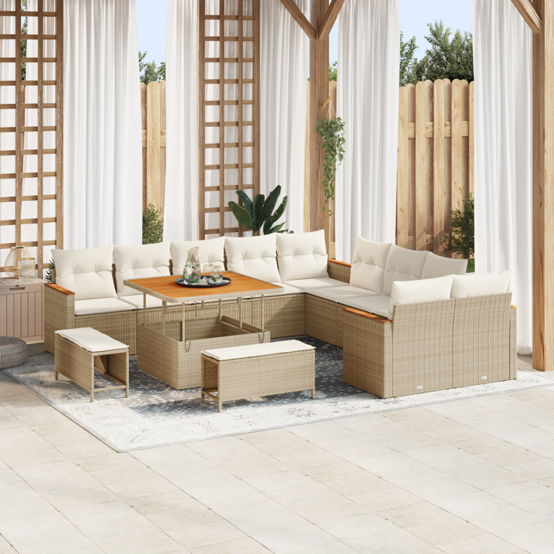 124cm Wide Patio Sofa with Cushions