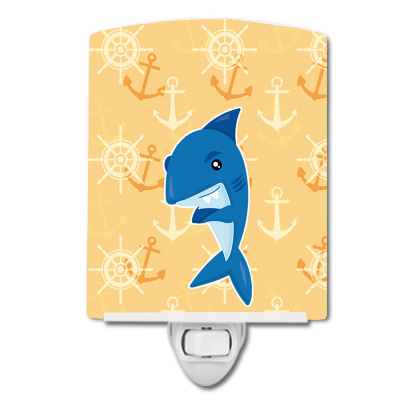 Shark on Nautical Ceramic Night Light