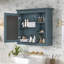 Armoire à pharmacie murale moderne avec tablettes ouvertes-1159593707