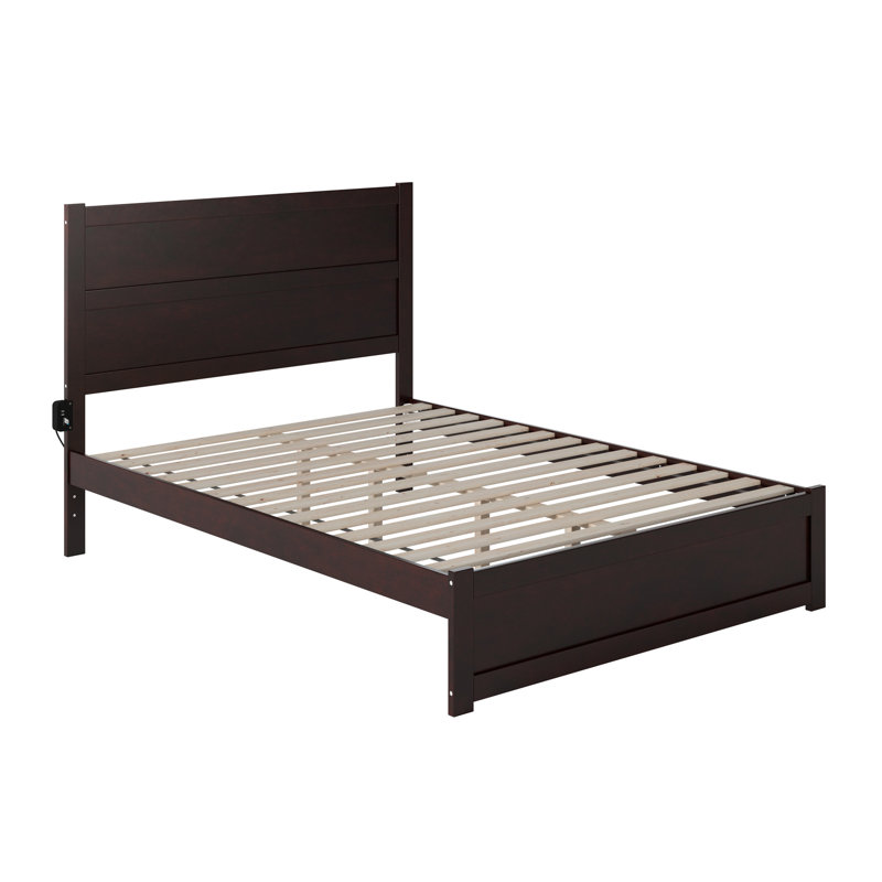 Ney Solid Wood Standard Bed, Queen, Walnut, No