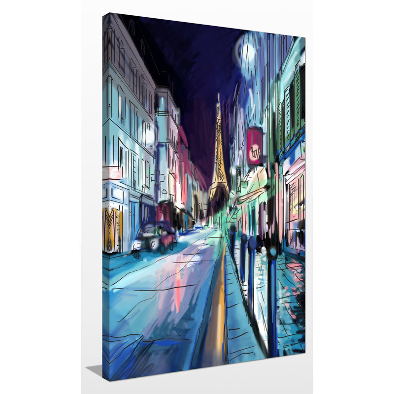«Paris at Night», impression sur toile tendue, H 30 po x l 18 po x P 1 po
