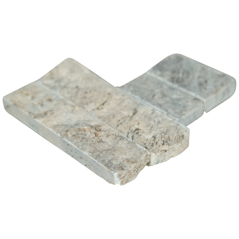 Stonecrest 4.5 in. x 9 in. Split Face Natural Stone Ledger Corner Wall Tile, Argento Way