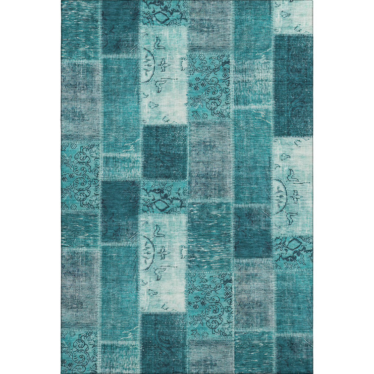 Premium Machine Washable Cerrito Teal Rug