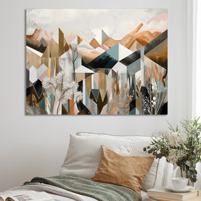 «Rose Gold Metallic Mountains VI», reproduction sur toile