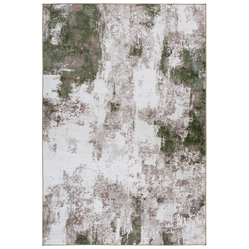 Tapis à motif abstrait lavable à la machine Naulagh 128 Performance, Rectangle 5 pi 3 po x 7 pi 6 po