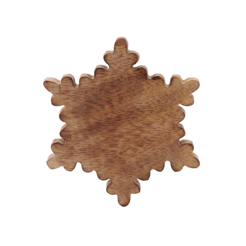 Sous-verres en bois avec porte-flocons (ensemble de 5)