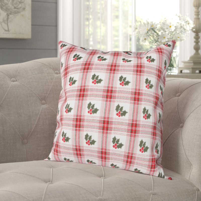Nunez Plaid Square Cushion