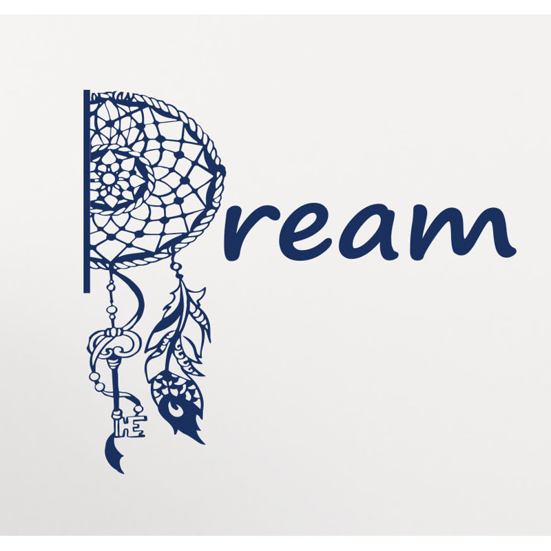 Décalcomanie murale mehndi rêve catcher, Bleu marine