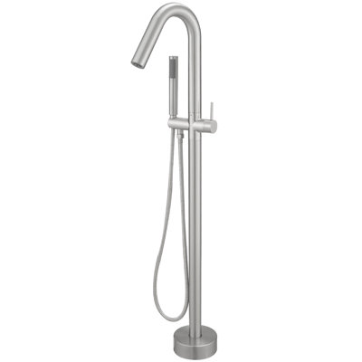 Single-Handle Freestanding Tub Faucet With Hand Shower Brass Floor Mount Tub Filler