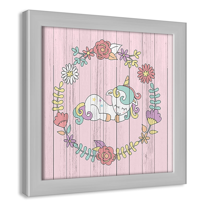 Décoration murale pour enfants, H 9 po x l 9 po x P 1,19 po, Encadré de boîte argent