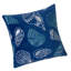 Housse de coussin Coastal Shell Design, velours indigo, carré 20 pouces