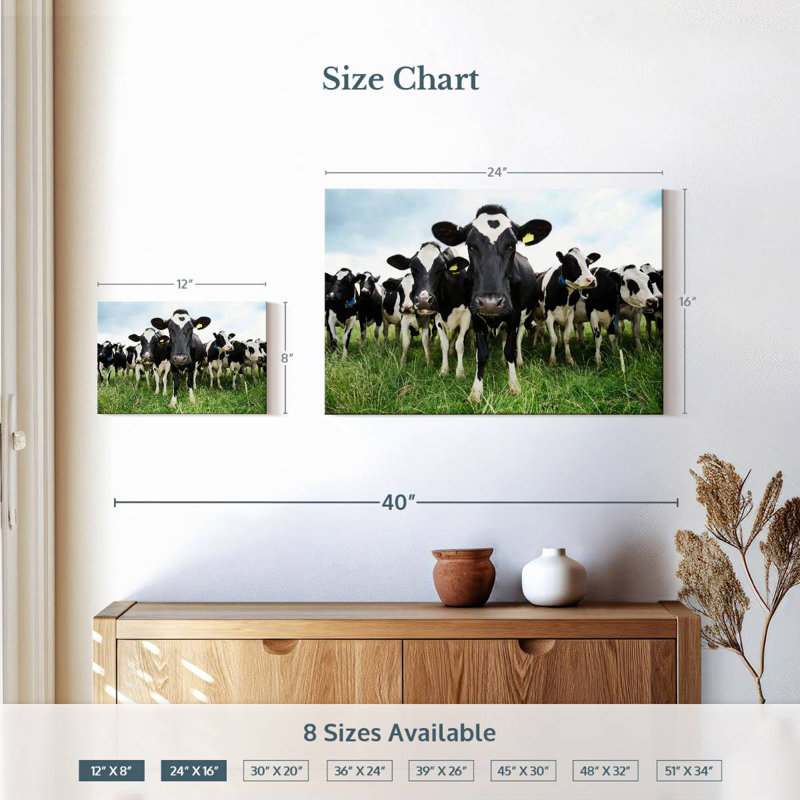 Brampt Holstein Cows, 16" H x 24" W