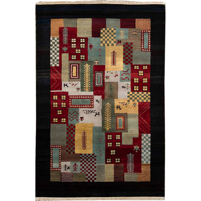 Wool Patchwork Area Rug