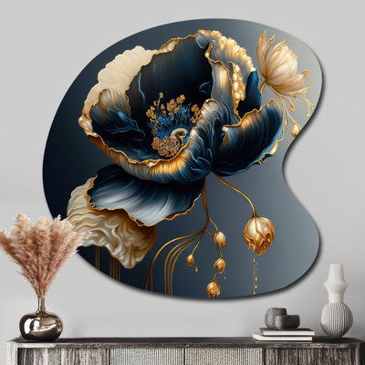 Queenborough - Floral Drop Shape Asymmetric Metal Wall Art