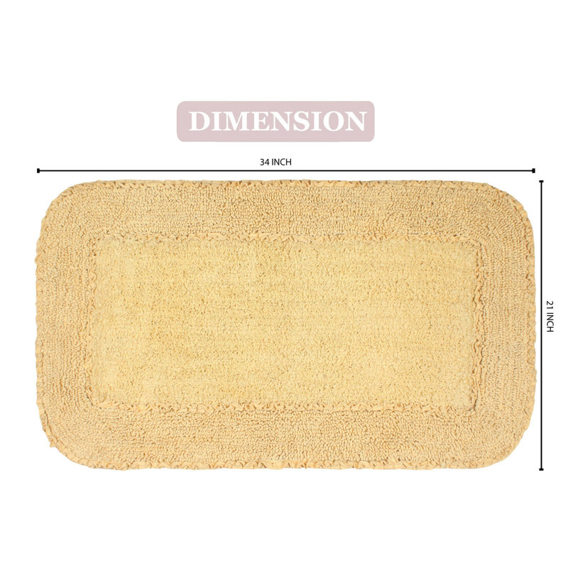 Tapis pour salle de bain Maytham, Jaune, Rectangle - l 21 po x L 34 po