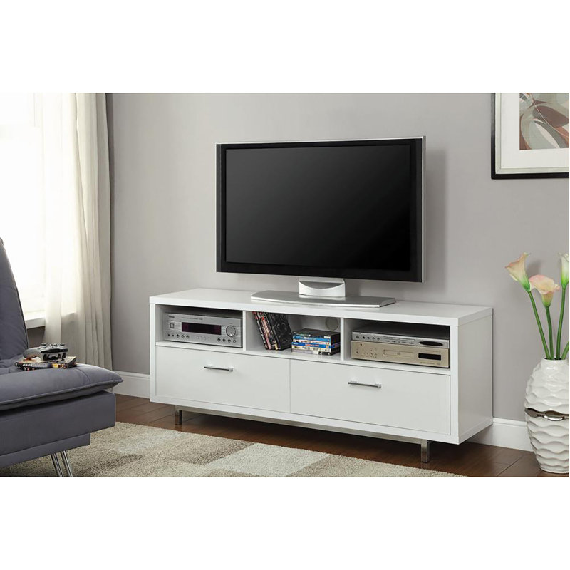 Console de télévision blanche avec tiroir de 60 pouces, Blanc