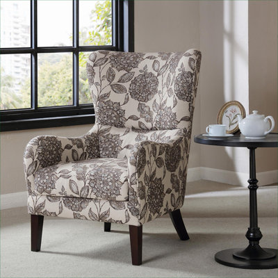 Living Room Relaxing Accent Seating Single Wing Chair Solid Wood Frame High Density Foam Cushion
