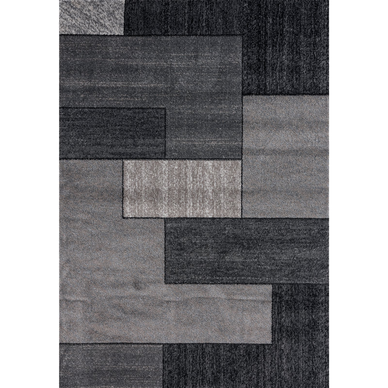 Tapis géométrique tissé à la main Valladares, Rectangle 5 pi 2 po x 7 pi 2 po