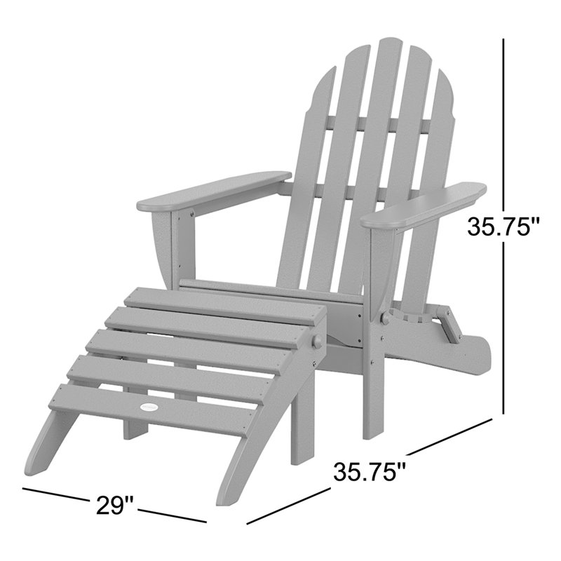 POLYWOOD Classic Adirondack 2-Piece Set, Slate Gray