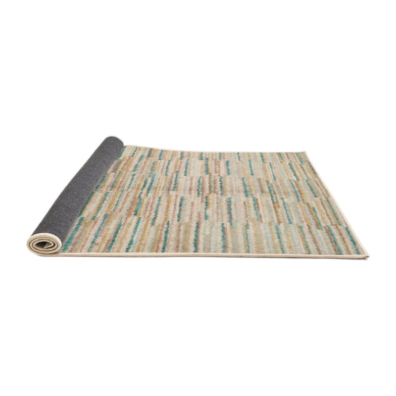 Tapis gris/beige/noir contemporain, Rond 4 pi